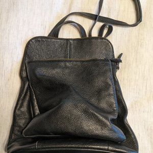 L. Credi Genuine Leather Black Backpack